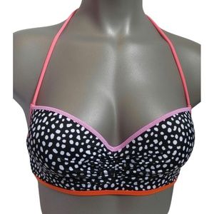 Victoria's Secret Pebble Dot Strappy-Back Getaway Halter Swim Top 32C
